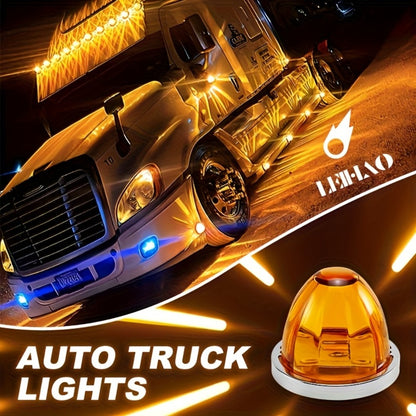 LED Side Marker Lights 2pcs Watermelon Shape Always-On Truck Side Indicator Lights Waterproof Easy Install for Semi-Trailers Boat Trailers Cars Trucks No Battery Required Includes Screws