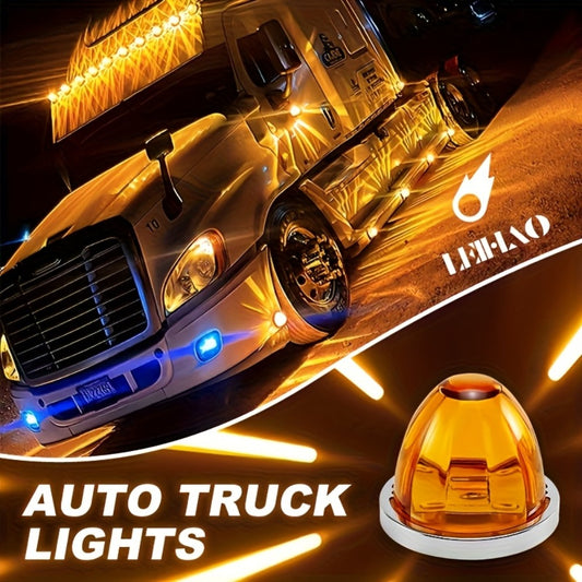 LED Side Marker Lights 2pcs Watermelon Shape Always-On Truck Side Indicator Lights Waterproof Easy Install for Semi-Trailers Boat Trailers Cars Trucks No Battery Required Includes Screws
