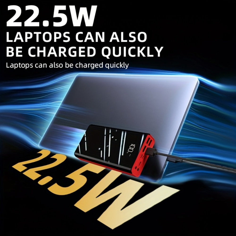 100000mAh Portable Power Bank with Flashlight LED Display Bidirectional Fast Charging Multi-Device USB Charger for Camping Outdoor Emergency – High Capacity Battery Pack Holiday Gift
