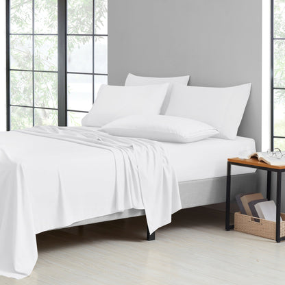 Bamboo Sheet Set 6 Piece Cooling Bed Sheets with Deep 16 Inch Pockets - 2000 Thread Count Microfiber Bamboo Blend Fitted Flat Sheets Pillowcases Twin Full Queen King Cal King