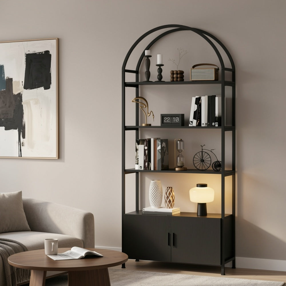 71-Inch Freestanding Bookshelf with Hidden Storage and Multiple Color Options detail image - detail view 9