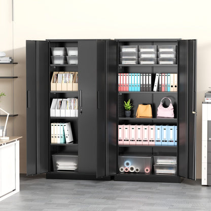 71-Inch Metal Garage Storage Cabinet with Adjustable Shelves detail image