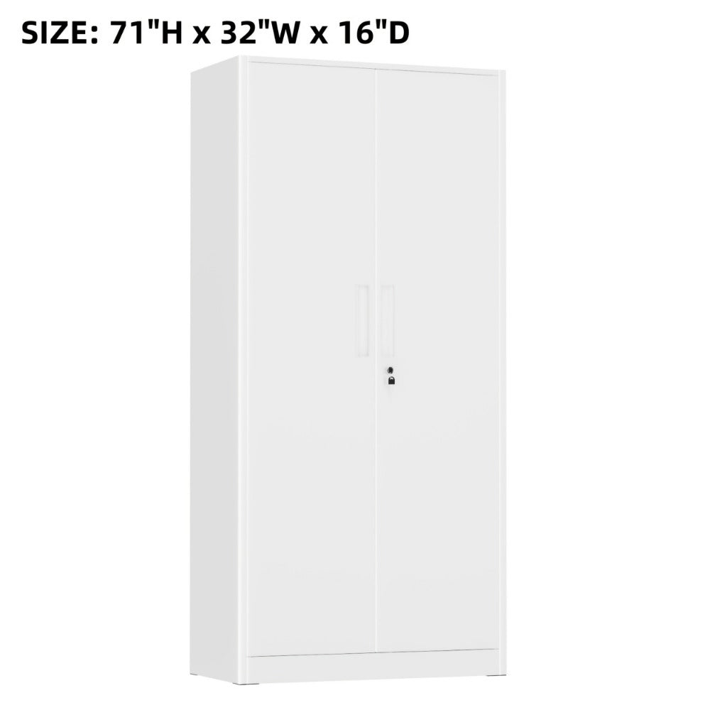 71-Inch Metal Garage Storage Cabinet with Adjustable Shelves detail image - detail view 5