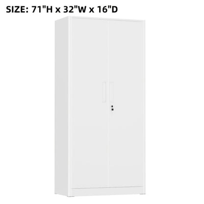 71-Inch Metal Garage Storage Cabinet with Adjustable Shelves detail image - detail view 5
