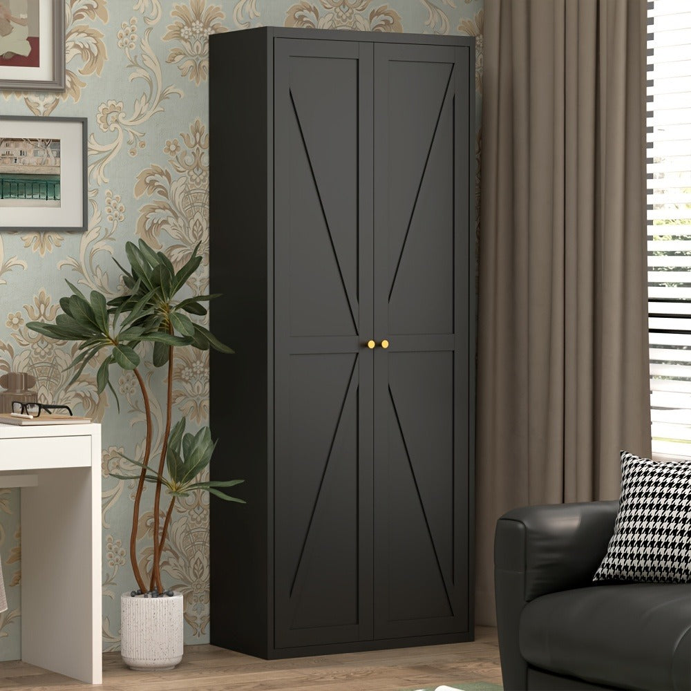 Pantry Cabinet, 71" Farmhouse Kitchen with 2 Barn Doors & 4 Adjustable Shelves shown in the main product view