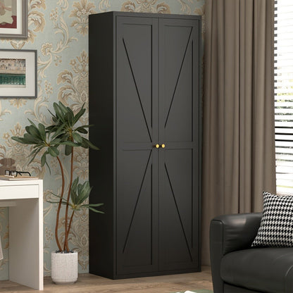Pantry Cabinet, 71" Farmhouse Kitchen with 2 Barn Doors & 4 Adjustable Shelves shown in the main product view