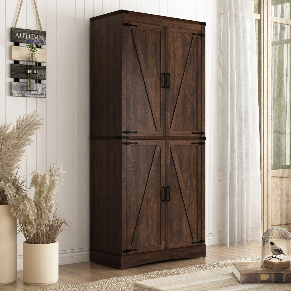71-Inch Tall Bathroom Storage Cabinet with Adjustable Shelves detail image - detail view 12