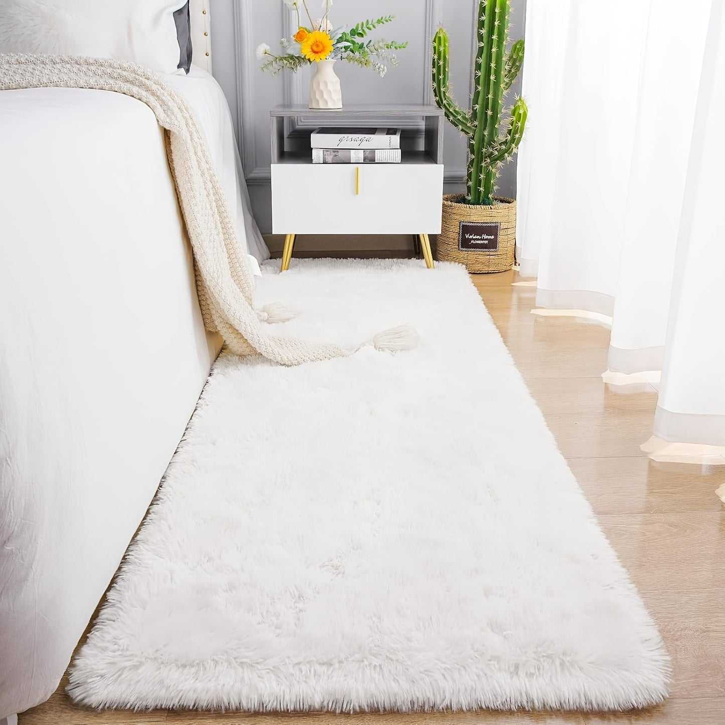 Area Rug Fluffy Tie-Dye Machine-Woven Mat at 1000 g/m² in Eight Colors and Three Indoor Sizes