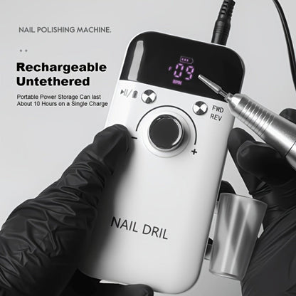 Electric Nail Drill 45000 RPM Rechargeable Kit with Bits, Sanding Bands and Three Model Color Options