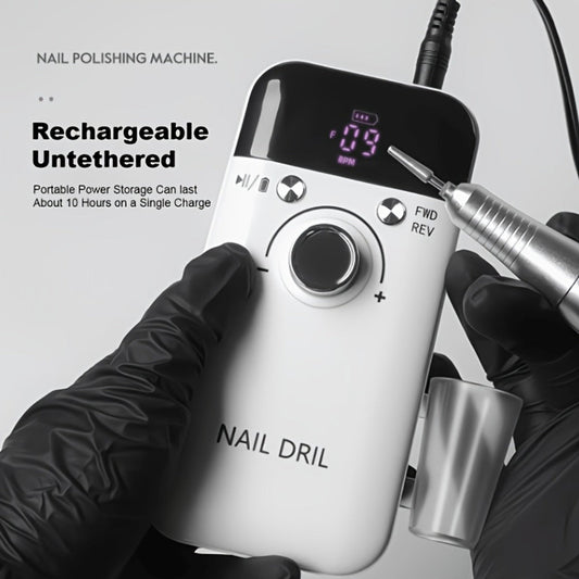 Electric Nail Drill 45000 RPM Rechargeable Kit with Bits, Sanding Bands and Three Model Color Options