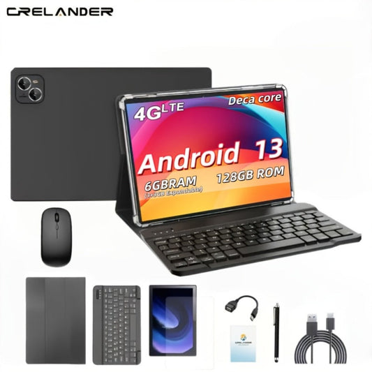 Android Tablet 10.1-Inch with Android 13, 6GB Total RAM, 128GB Internal Storage and Dual 4G LTE SIM