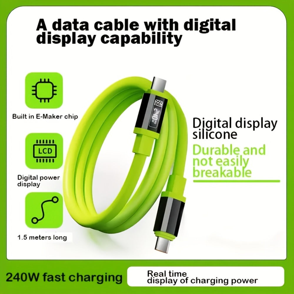 240W USB-C Fast Charging Cable 3/5 Pack 1.5M, Super Fast Charger Cord Compatible with iPhone 15 16, Samsung Galaxy S25 S24, iPad, MacBook, Android & All Type-C Devices, Sturdy Flexible Cord