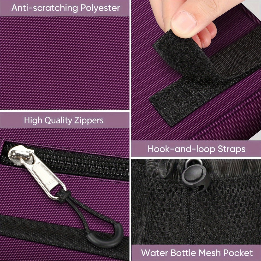 Six-Pocket Walker Tote Bag with Cup Holder, Reflective Strip and Three Color Options for Rollators