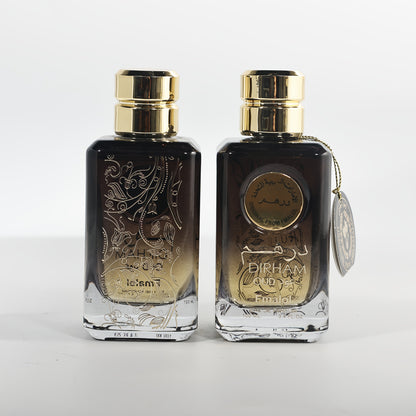 Boxed 3.4 fl oz Fragrance with Black Bottle or Oud-Labeled Checkout Options and Gold-Cap Presentation