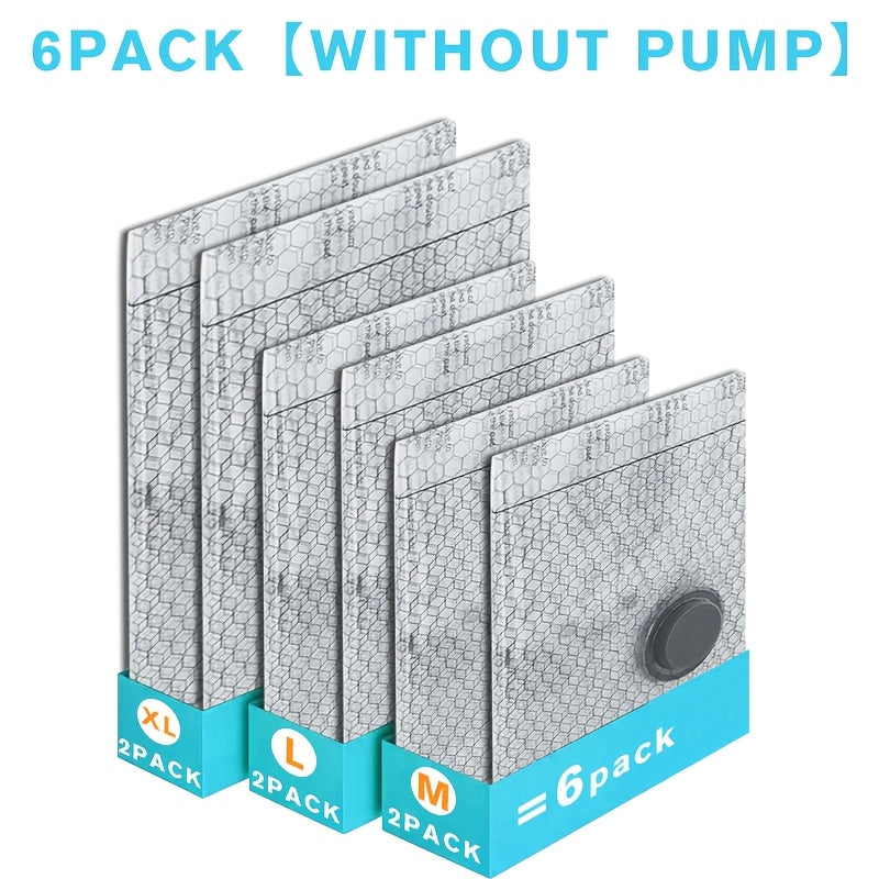 Gray Patterned Vacuum Storage Bag Set with 6-Pack No-Pump or 10- and 16-Pack Electric-Pump Options