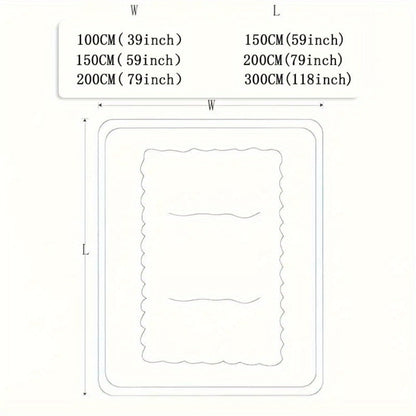Padded Tatami-Style Area Rug in Six Solid Colors with 50-Inch Square to 79 x 118-Inch Sizes