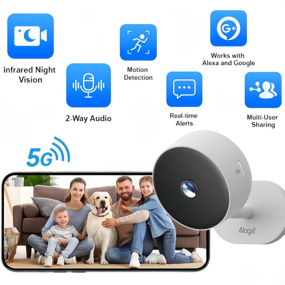 Security Camera 3MP CW1303 Card-Style Indoor Model with Dual-Band WiFi, Infrared Night Vision and Two-Way Audio