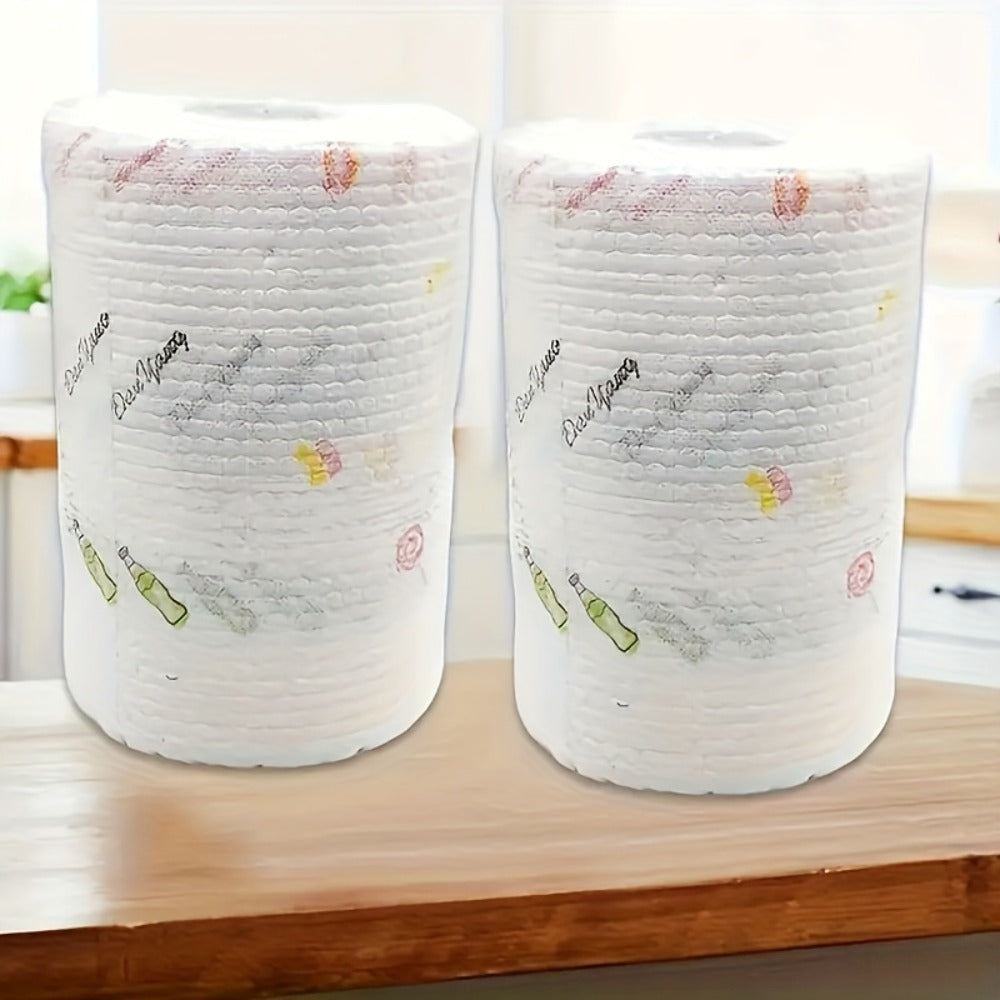 Four-Hundred-Sheet Kitchen Cleaning Towel Roll with Wall Hook for Dry or Damp Household Wiping