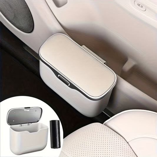 Car Trash Can with Garbage Bags – ABS Microfiber Mount, Dry & Wet Use, No-Damage Install, Fits 99% of Cars – Space-Saving Vehicle Waste Bin