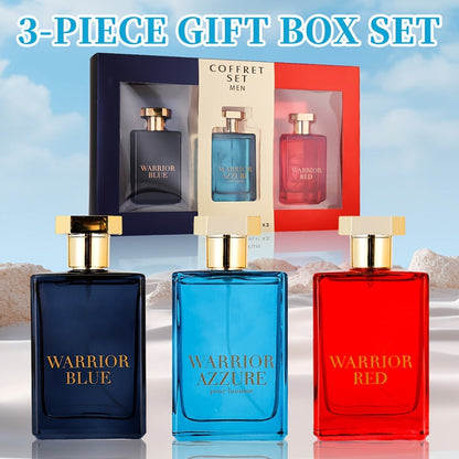 Warrior Blue Men's Eau de Toilette 3.4 oz — Bold Aromatic Cologne Spray | Long-Lasting Masculine EDT | Single Bottle or 3-Piece Gift Set for Him