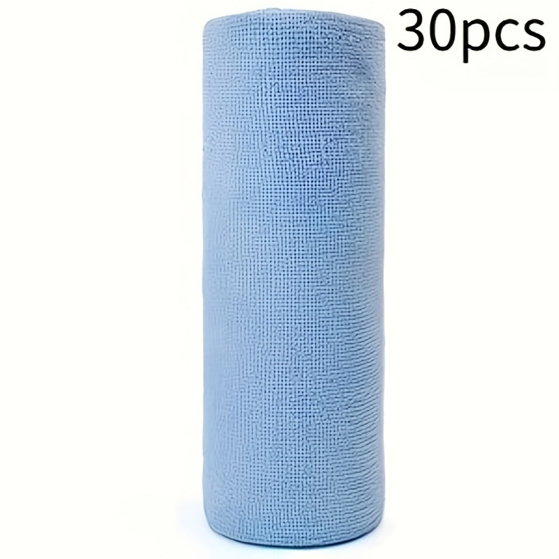 Thirty-Piece Tear-Off Microfiber Cleaning Cloth Roll in Pink, Grey, Lake Blue or Pea Green