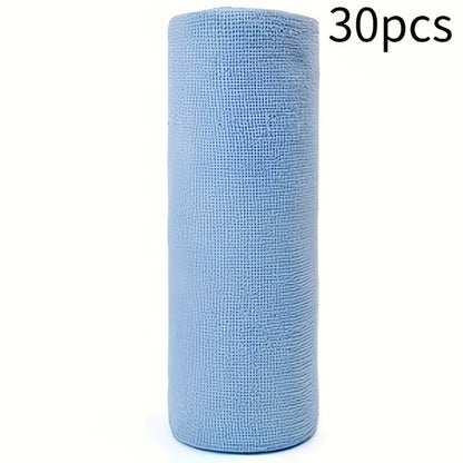 Thirty-Piece Tear-Off Microfiber Cleaning Cloth Roll in Pink, Grey, Lake Blue or Pea Green