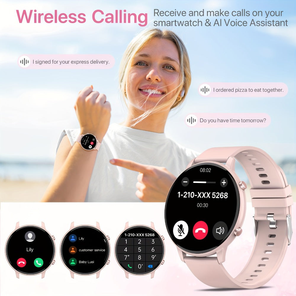 Smartwatch – Voice Assistant for Women 1.39" Full Touch – Siri & Google, Wireless Calling, 100+ Sport Modes, Fitness Tracker, Weather…