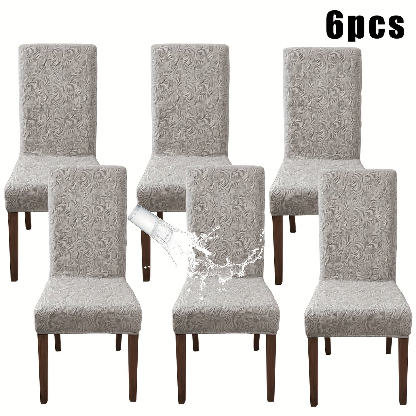 Stretch Dining Chair Covers Set of 4/6 - Plant Print Slipcovers for Dining Room Kitchen Chairs, Elastic Parsons Chair Protector, Home Decor