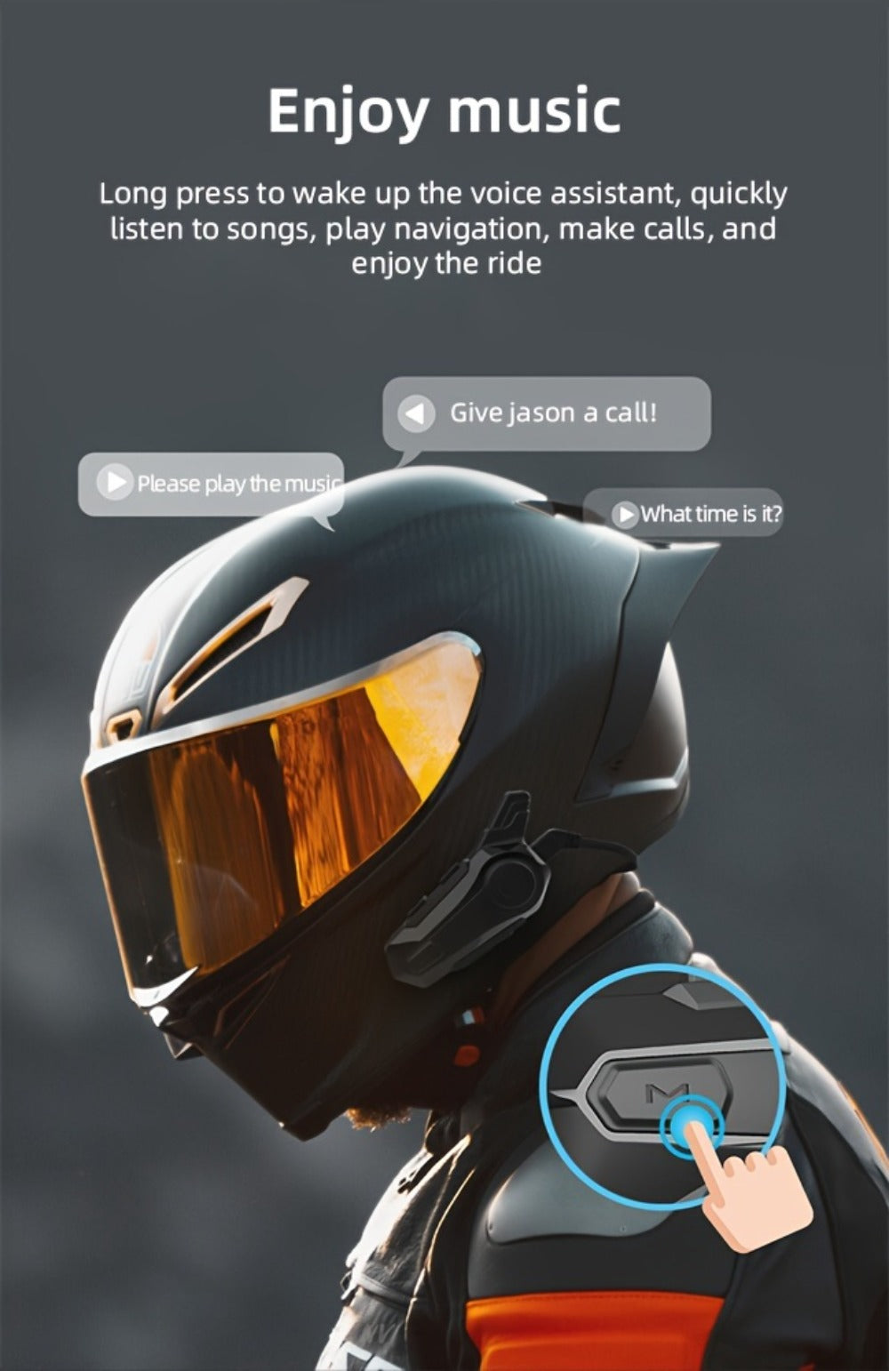 Motorcycle Helmet Bluetooth Intercom Headset – Wireless Real-Time 2-Rider Communication, Compatible with Full Face, 3/4 & Open Face Helmets, Hard Mic & Soft Mic Included, X1 Pro Max