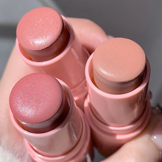 Cream Blush Stick Set 3-Piece | Blendable Cream-to-Powder Blusher | Matte & Shimmer Cheek Color | No-Brush Finger-Blend | Travel-Friendly Makeup Kit for All Skin Tones
