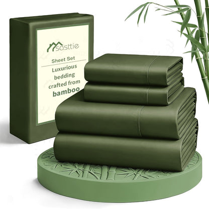 Bed Sheet Set 6-Piece with 17-Inch Pocket, Double-Stitched Edges, Four Bed Sizes and Thirteen Colors