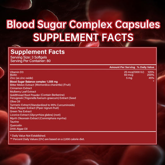 Berberine Blood Sugar Support Supplement 240 Softgels with Cinnamon Bitter Melon Gymnema Sylvestre 20+ Herbal Complex for Glucose Balance Insulin Sensitivity Metabolic Wellness Men Women