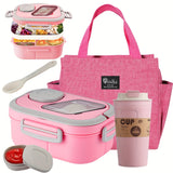 Pink - Lunch Box + Coffee Cup + Meal Bag