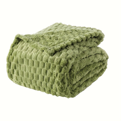 Quilted Flannel Throw Blanket – 180-200gsm Soft Warm All-Season Bed Cover, 17 Patterns, Rhinestone & Checker Designs, 2 Sizes