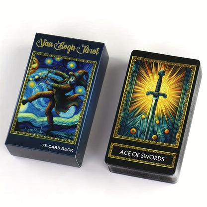 Van Gogh Art-Inspired 78-Card Tarot Deck with Major and Minor Arcana for Adult Reading and Display