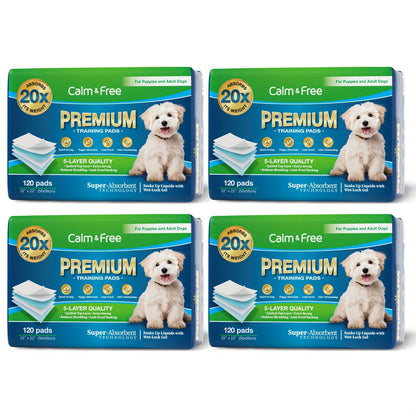 Puppy Pads Extra Large Bulk Pack - Disposable Dog Pee Pads with Upgraded Odor Control, Super Absorbent Leak-Proof Potty Training Pads for Dogs, Housebreaking Supplies, 480ct 22"x22" / 160ct 36"x36"