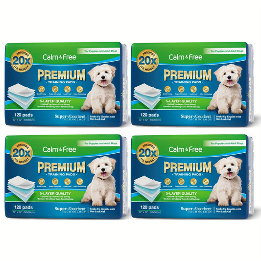 Puppy Pads Extra Large Bulk Pack - Disposable Dog Pee Pads with Upgraded Odor Control, Super Absorbent Leak-Proof Potty Training Pads for Dogs, Housebreaking Supplies, 480ct 22"x22" / 160ct 36"x36"