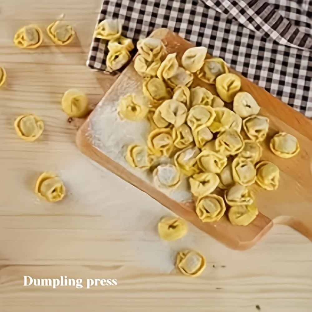 Thirteen-Piece Dumpling Maker Tool Set with Wooden Handles, Round Cutters and Folding Presses in Multiple Sizes