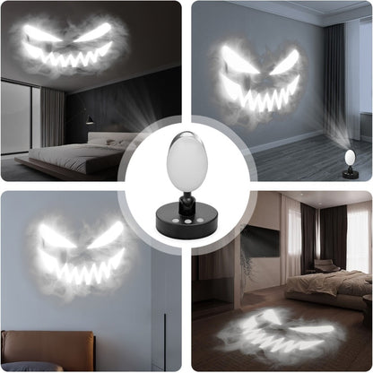 Smoke Face Projection Lamp Color-Changing LED Night Light – 360° Rotatable Ambiance Projector, Adjustable Brightness, USB Rechargeable, Multi-Mode Button Control for Bedroom Wall & Ceiling Decor