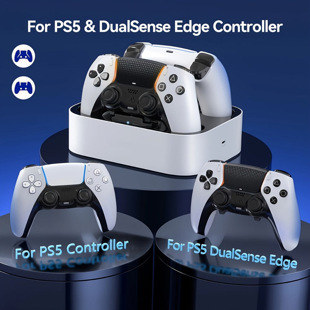 Safe Charging PS5 Controller Charging Station with Smart Chip, Dual Fast Charging Dock for DualSense & DualSense Edge