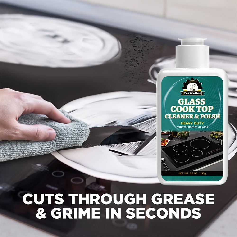 Glass and Ceramic Cooktop Cleaner and Polish in a Five-Pack Set for Routine Care of Smooth Cooking Surfaces