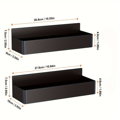 Magnetic Spice Rack for Refrigerator Wall Mounted Large Capacity Spice Organizer - Multifunctional Kitchen Storage Rack with Polished Finish, Easy Clean, Space Saving Fridge Spice Holder Black White