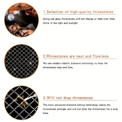 Rhinestone Car Seat Back Purse Holder and Mesh Barrier in Six Crystal Color Checkouts for Cars and SUVs