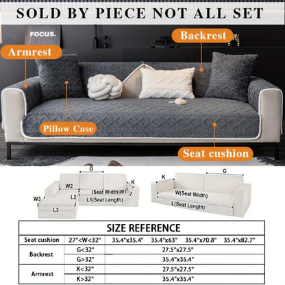 Sofa Cover Plush-Texture Modular Panels for Single to 4 Seats, Backrest, Armrest or Throw Pillow