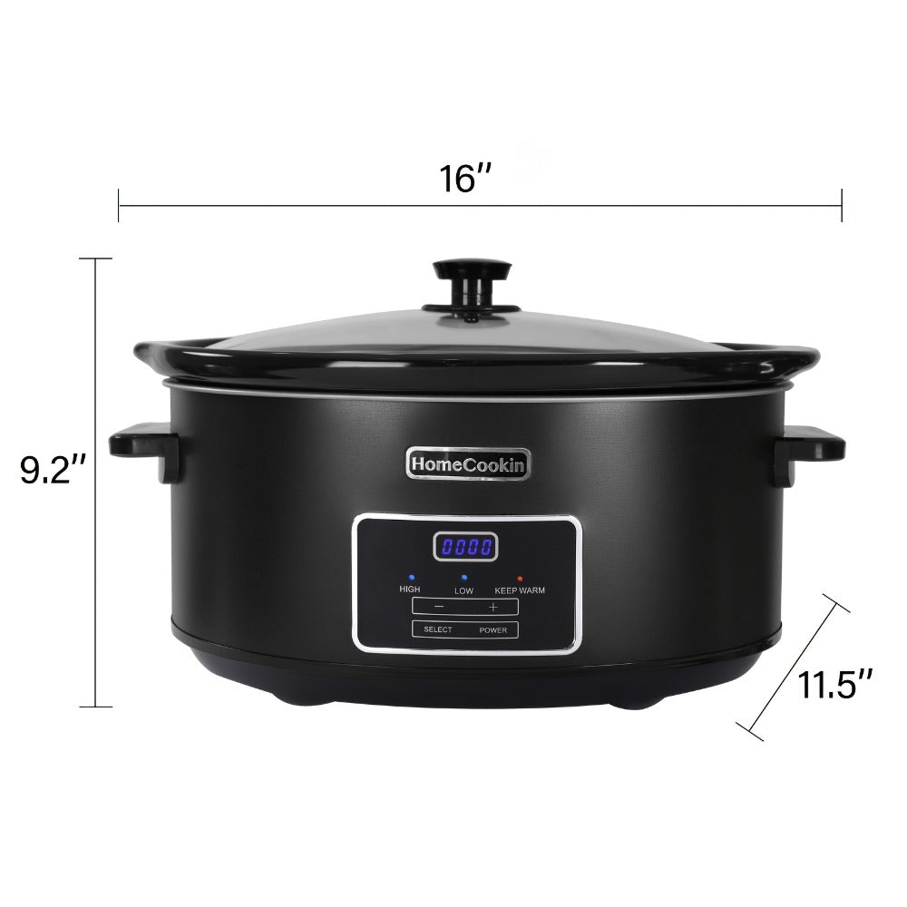Digital Slow Cooker 6 & 7 Quart Programmable with Non-stick Ceramic Bowl, Countdown Timer & Keep