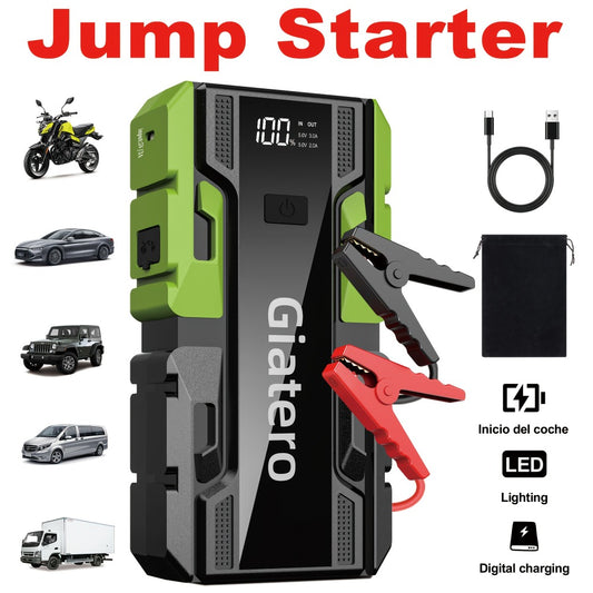 Jump Starter 10000A with Air Compressor Tire Inflator – Heavy Duty Portable 12V Emergency Battery Booster for Gas Engines Up to 14.0L & Diesel 12.0L, Cars Trucks SUVs Motorcycles, Digital Display