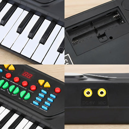 Kids Electronic Piano 37 Keys with Microphone, USB Powered Keyboard for Young Learners, Sing-Along Music Education Toy, Family Fun for Parents & Children, Birthday Celebration Musical Gift for Boys & Girls Ages 3+