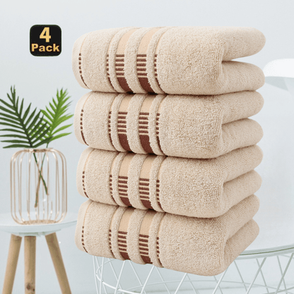Cotton Face Towels 4-Pack Set, Super Absorbent Soft Pure Cotton Washcloths for Hotel Spa Salon Home Use, Skin-Friendly Cleansing & Dry Hair Towels