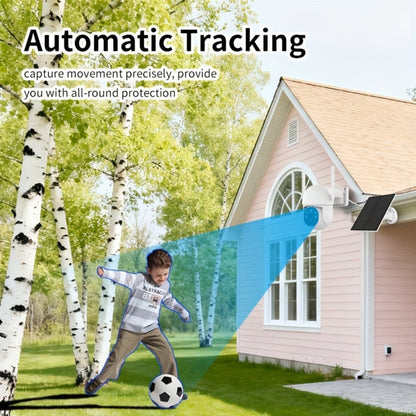 Two-Camera Solar Outdoor Security Set with Two Panels, Full-Color Night View Label and Two-Way Audio