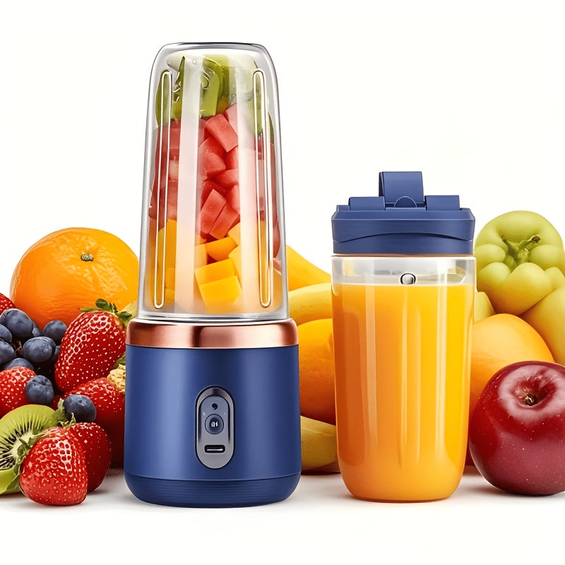 Portable Blender Family with Slim Digital Purple or White Models and Blue or Pink Double-Cup Options
